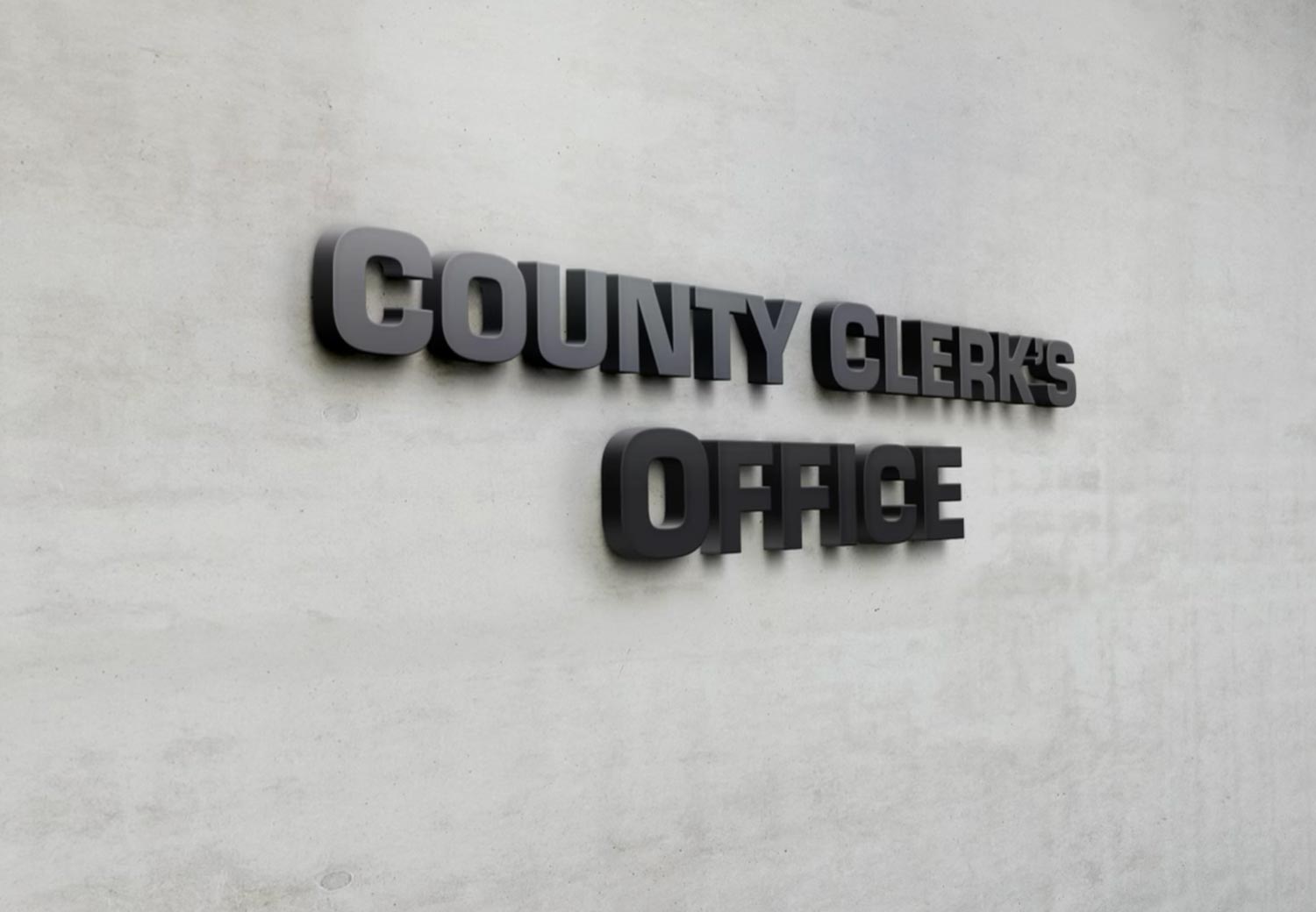 a county clerks office sign